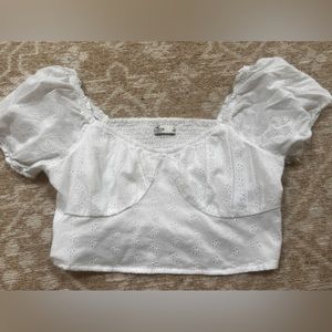 White Hollister Crop top